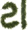 2 PCS Artificial Norfolk Pine Garlands, Real Touch Pine Garland Faux Greenery Garland Winter Christmas Garland for Table Mantle Fireplace Holiday Indoor Outdoor Xmas Decorations (6 FT)